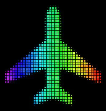 Colored Pixel Air Plane Icon Stock-Illustration