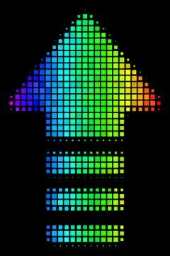Colored Pixel Arrow Pointer Icon 스톡 일러스트