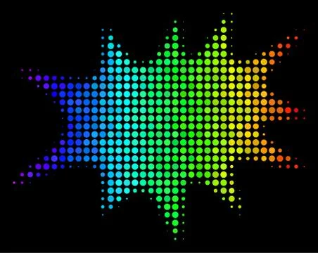 Colored Pixel Boom Bang Icon Stock Illustration