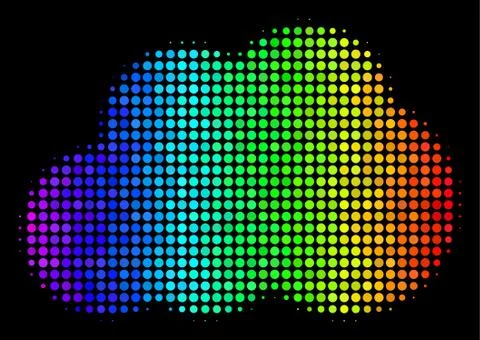 Colored Pixel Cloud Icon イラスト素材