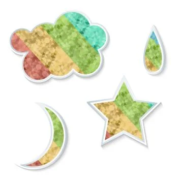 Colored pixel elements weather Stock Illustration