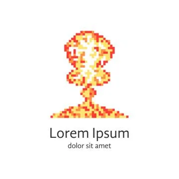 Colored pixel explosion logotype Stock Illustration