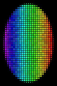 Colored Pixel Filled Ellipse Icon Illustrazione stock