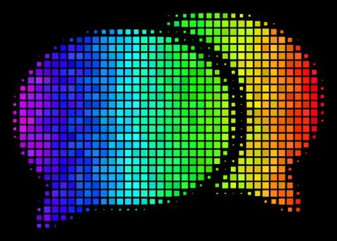 Colored Pixel Forum Chat Icon Ilustração Stock