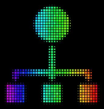 Colored Pixel Hierarchy Icon Ilustración de archivo