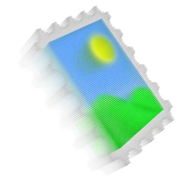 Colored pixel icon-like image of postage stamp Stock Illustration