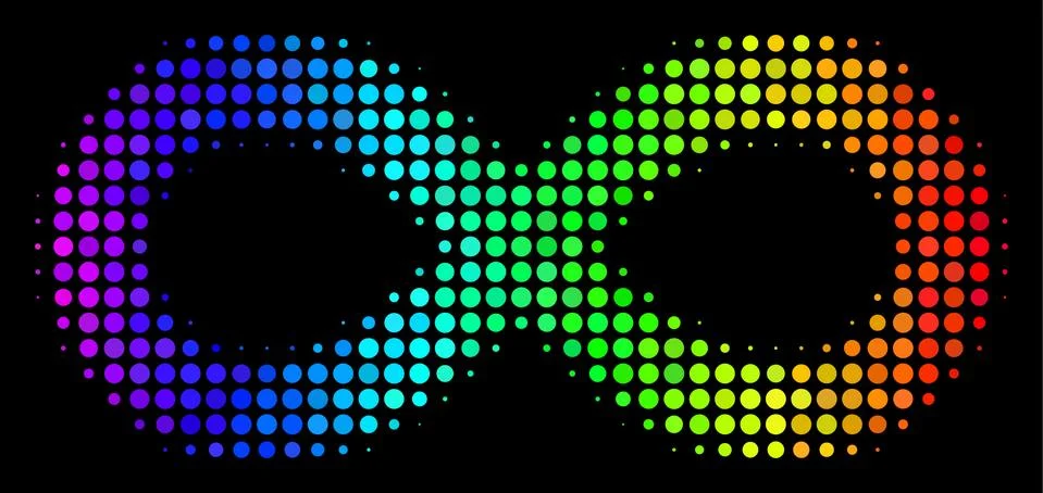 Colored Pixel Infinity Icon Stock Illustration