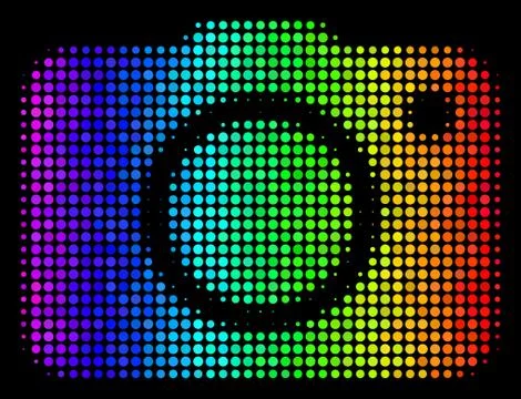 Colored Pixel Photo Camera Icon Stock Illustration