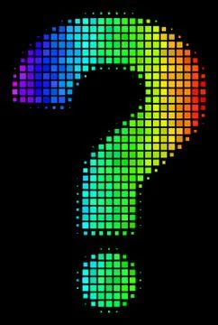 Colored Pixel Question Icon Stock Illustration