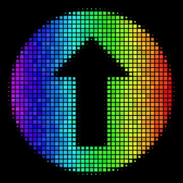 Colored Pixel Rounded Arrow Icon Stock Illustration