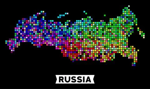 Colored Pixel Russia Map Illustrazione stock