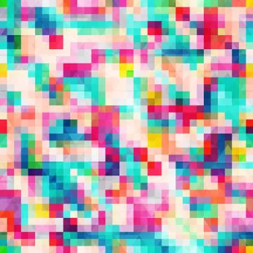Colored pixel wave seamless pattern Stock Illustration