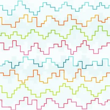 Colored pixel zigzag seamless pattern Stock Illustration