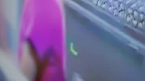 Colored Pixels, Abstract Patterns, when Viewed from a Close-up View of Program Video stock 159037100