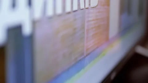 Colored Pixels, Abstract Patterns, when Viewed from a Close-up View of Program Stock Footage 159037802