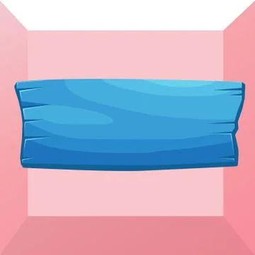 Colored plank sign fixed on surface. Empty wood panel attached on background Illustrazione stock