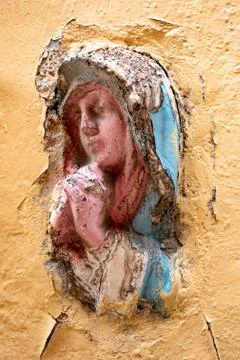 Colored plaster Madonna Stock Photos