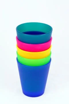 Colored plastic cup Stock Photos