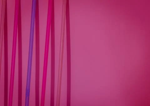 Colored plastic drinking straws Foto stock