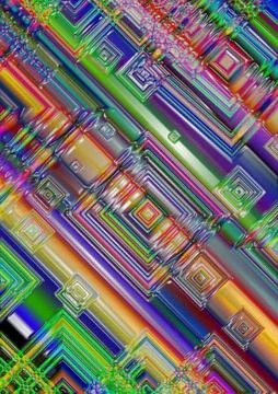 Colored plastic squares and strips collected at an angle Stock Illustration