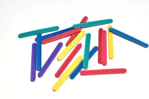Colored plastic sticks. Stock Photos