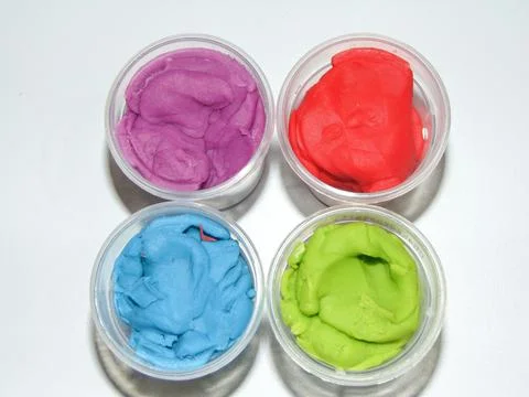 Colored plasticine isolated on white background Stock Photos