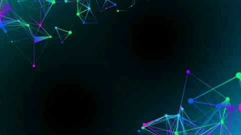 Colored plexus elements in the corners of the screen. Place for text Stock Footage 88463148