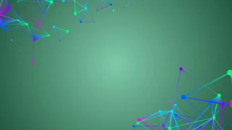 Colored plexus elements in the corners of the screen. Space for text. Light Stock Footage 88463221