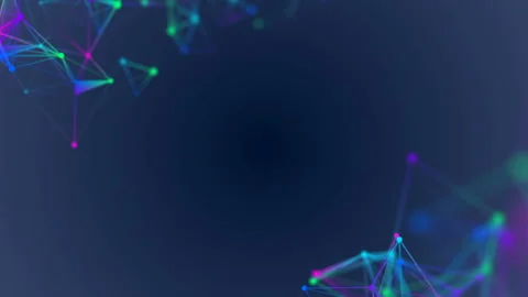 Colored plexus elements in the corners of the screen. Place for text. Blue Stock Footage 88463527