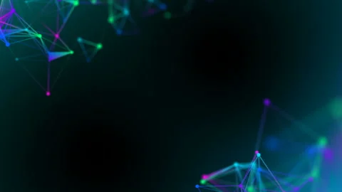 Colored plexus elements in the corners of the screen. Place for text Stock Footage 88463602