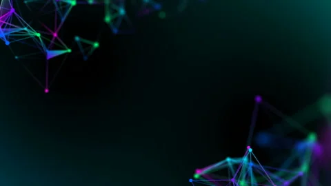 Colored plexus elements in the corners of the screen. Place for text Stock Footage 88463625