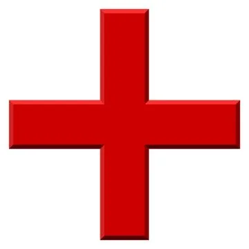 Colored plus symbol, plus, cross icon with 3d effect. Illustrazione stock