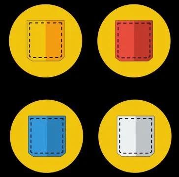 Colored pocket icons Stock Illustration