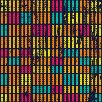 Colored points seamless pattern with grunge texture. Stock Illustration