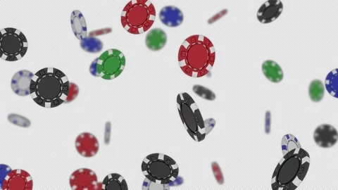Colored poker chips slowly falling down on a green background. casino, online Stock Footage 148476458