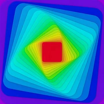 Colored poligon construction. twisted layers. 3D illustration Stock Illustration