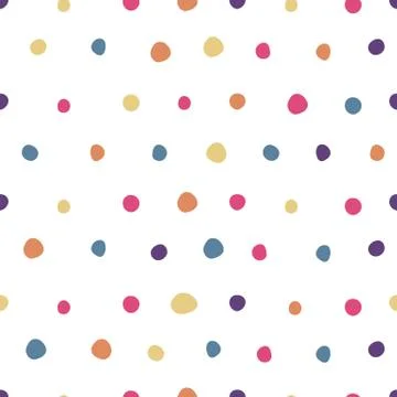Colored polka dot seamless pattern. Cute wallpaper. Stock Illustration