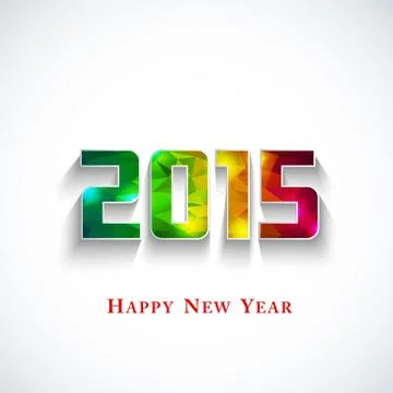 Colored polygonal 2015 year Stock Illustration