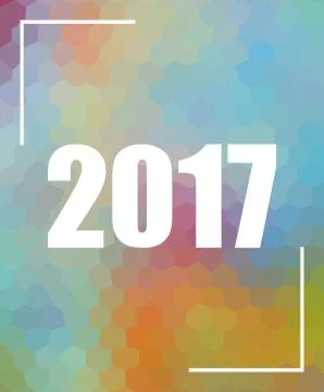 Colored polygonal background with year 2017 Stock Illustration