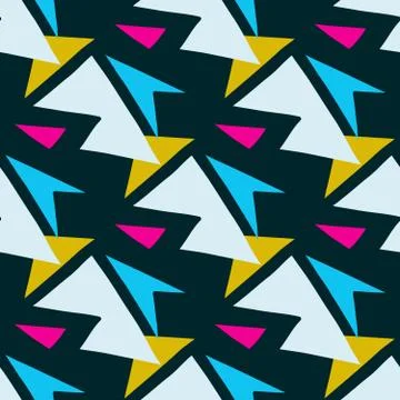 Colored polygons on a dark background seamless geometric pattern Stock-Illustration