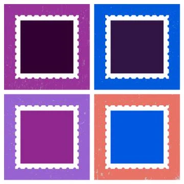 Colored postage stamp template Stock Illustration