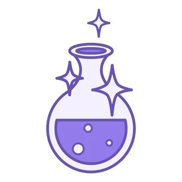 Colored Potion Icon. Vector Icon of a Bottle with Magic Elixir for Video Ga.. Stock Illustration