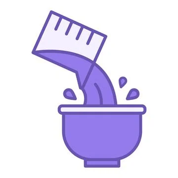 Colored Pour Icon. Vector Illustration. Pouring Water from a Measuring Cup .. Stock Illustration
