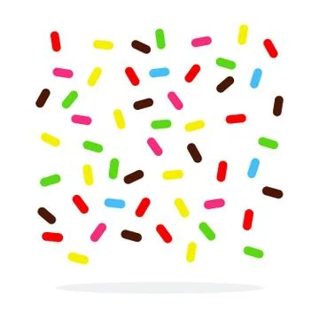 Colored powder for desserts flat isolated Stock Illustration