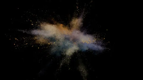 Colored powder explosion, abstract close up dust Stock Footage 122810256