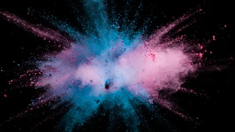 Colored powder explosion, abstract close up dust Stock Footage 122810861