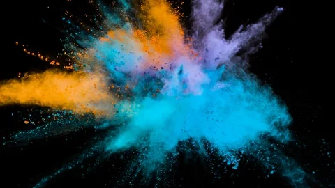 Colored powder explosion, abstract close up dust Stock Footage 122813461