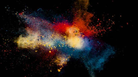 Colored powder explosion, abstract close up dust Stock-Footage 122816295
