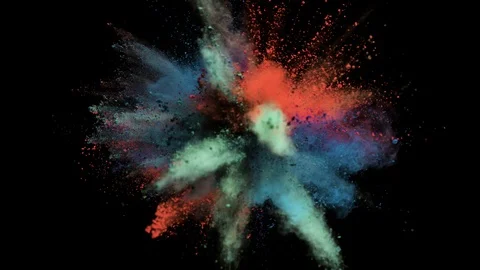 Colored powder explosion, abstract close up dust 스톡 동영상 122817434