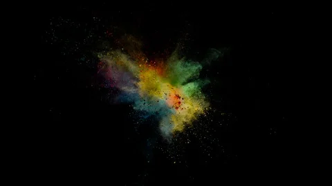 Colored powder explosion, abstract close up dust Stock Footage 122819638